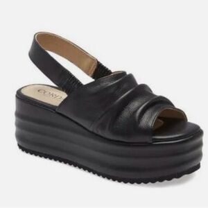 Cordani black Yorkie Sandal. Wedge Sz 38 (8) Soft leather platform sandal.